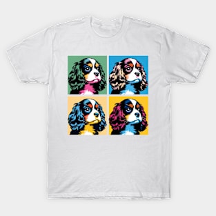 Pop Retro Cavalier King Charles Spaniel Art - Cute Puppy T-Shirt